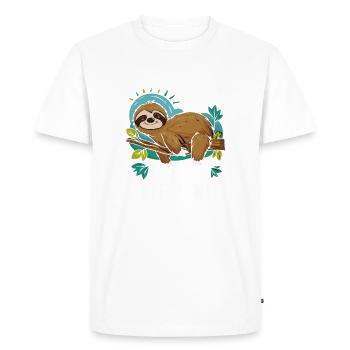 Sleep Shirt Sloth Funny Saying Pijama Funny - Men's Premium Organic T-Shirt - white - Front - Nico (187cm)