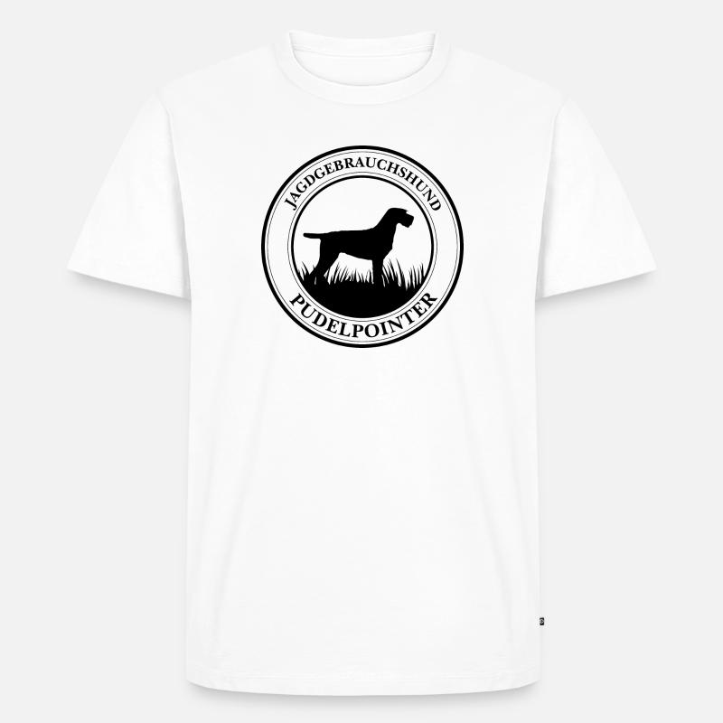 Pudelpointer Jagdgebrauchshund Hunde Wilsigns - Männer Premium Bio T-Shirt - Weiß