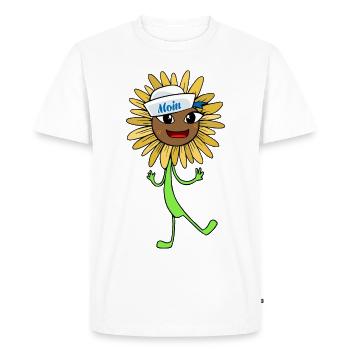 Moin Sailor Tournesol Fleur de tournesol - T-shirt Premium bio Homme - blanc - Devant - Nico (187cm)
