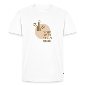 La meilleure issue est toujours à travers, beige jaune doré - T-shirt Premium bio Homme - blanc - Devant - Nico (187cm)