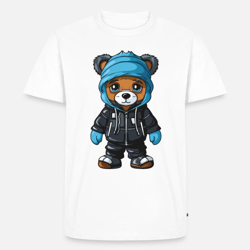 Bär Winter Comic Niedlich - Männer Premium Bio T-Shirt - Weiß