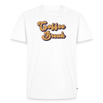 Pause café - Dicton rétro amateur de café - T-shirt Premium bio Homme - blanc - Devant - Nico (187cm)