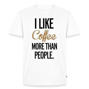 Coffee - T-shirt Premium bio Homme - blanc - Devant - Nico (187cm)
