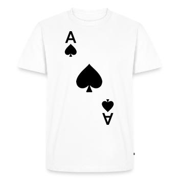 Playing card ace of spades - Men's Premium Organic T-Shirt - white - Front - Nico (187cm)