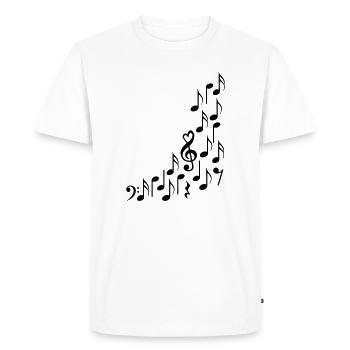 Notenschluessel avec le coeur et les notes - T-shirt Premium bio Homme - blanc - Devant - Nico (187cm)