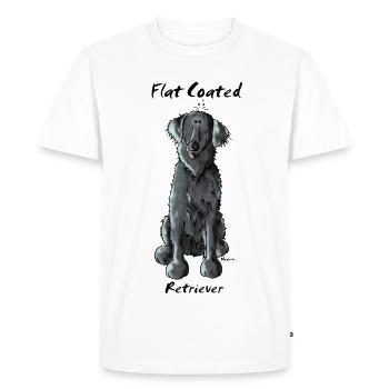 Funny Flat Coated Retriever - Men's Premium Organic T-Shirt - white - Front - Nico (187cm)