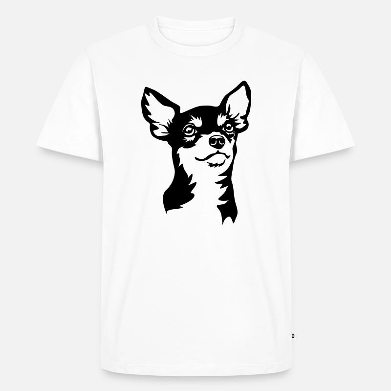 Chihuahua Kopf - Männer Premium Bio T-Shirt - Weiß