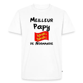 Meilleur Papy de Normandie - T-shirt Premium bio Homme - blanc - Devant - Nico (187cm)