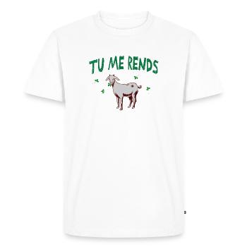 Tu me rends chèvre. - T-shirt Premium bio Homme - blanc - Devant - Nico (187cm)