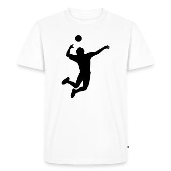 Volleyball jumped stroke or service - Men's Premium Organic T-Shirt - white - Front - Nico (187cm)