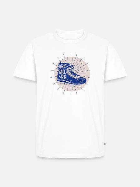 Hike More, Wanderschuh - Männer Premium Bio T-Shirt - Weiß