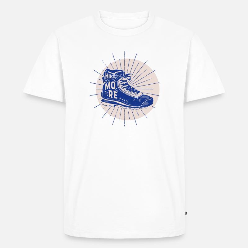 Hike More, Wanderschuh - Männer Premium Bio T-Shirt - Weiß