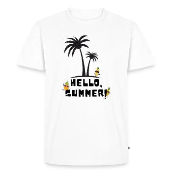 Hello summer - Men's Premium Organic T-Shirt - white - Front - Nico (187cm)
