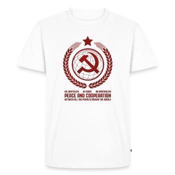 Global Unity Emblem - Men's Premium Organic T-Shirt - white - Front - Nico (187cm)