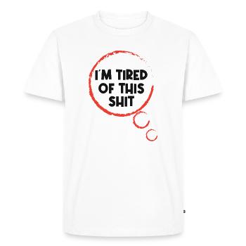 Je ne me soucie pas d’une déclaration - T-shirt Premium bio Homme - blanc - Devant - Nico (187cm)