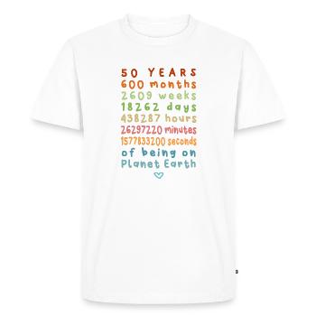 50 ans Anniversaire - T-shirt Premium bio Homme - blanc - Devant - Nico (187cm)