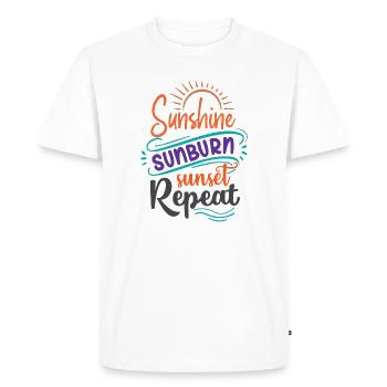 Soleil Coup De Soleil Coucher De Soleil Répéter - T-shirt Premium bio Homme - blanc - Devant - Nico (187cm)