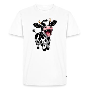 veau mignon veau drôle de ferme design - T-shirt Premium bio Homme - blanc - Devant - Nico (187cm)