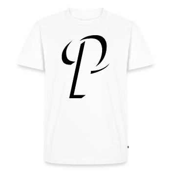 Lettre P, nom, la lettre P - T-shirt Premium bio Homme - blanc - Devant - Nico (187cm)