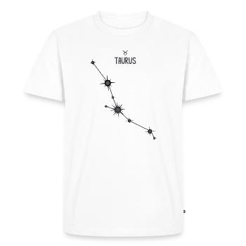 Taurus Zodiac Sign Star Constellation Black & Gray - Men's Premium Organic T-Shirt - white - Front - Nico (187cm)