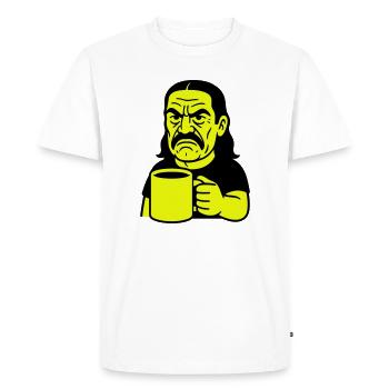 Homme de café en colère - T-shirt Premium bio Homme - blanc - Devant - Nico (187cm)