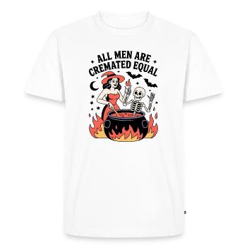 All Men Are Cremated Equal Witch - Men's Premium Organic T-Shirt - white - Front - Nico (187cm)