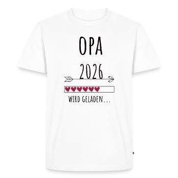Grandpa-to-be 2026 Gift Pregnancy - Men's Premium Organic T-Shirt - white - Front - Nico (187cm)