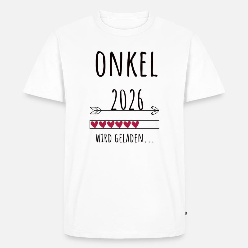 Werdender Onkel 2026 Geschenk Schwangerschaft - Männer Premium Bio T-Shirt - Weiß