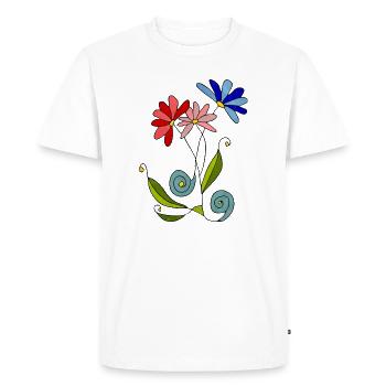 Fleur - T-shirt Premium bio Homme - blanc - Devant - Nico (187cm)