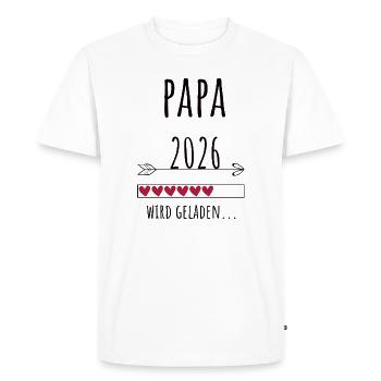 Futur papa 2026 Cadeau Grossesse - T-shirt Premium bio Homme - blanc - Devant - Nico (187cm)