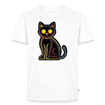 Chat Halloween Bande dessinée Chat - T-shirt Premium bio Homme - blanc - Devant - Nico (187cm)