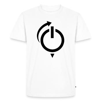 Logo de redémarrage du bouton d’alimentation - T-shirt Premium bio Homme - blanc - Devant - Nico (187cm)