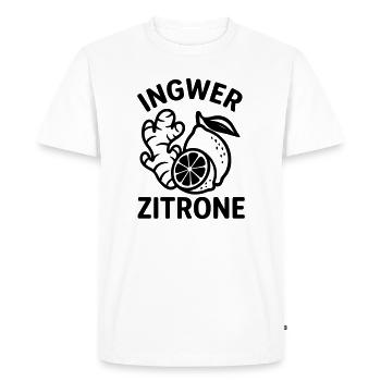 Ginger Lemon Best Combo for Cold - Men's Premium Organic T-Shirt - white - Front - Nico (187cm)
