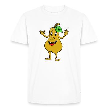 Funny pear - Men's Premium Organic T-Shirt - white - Front - Nico (187cm)