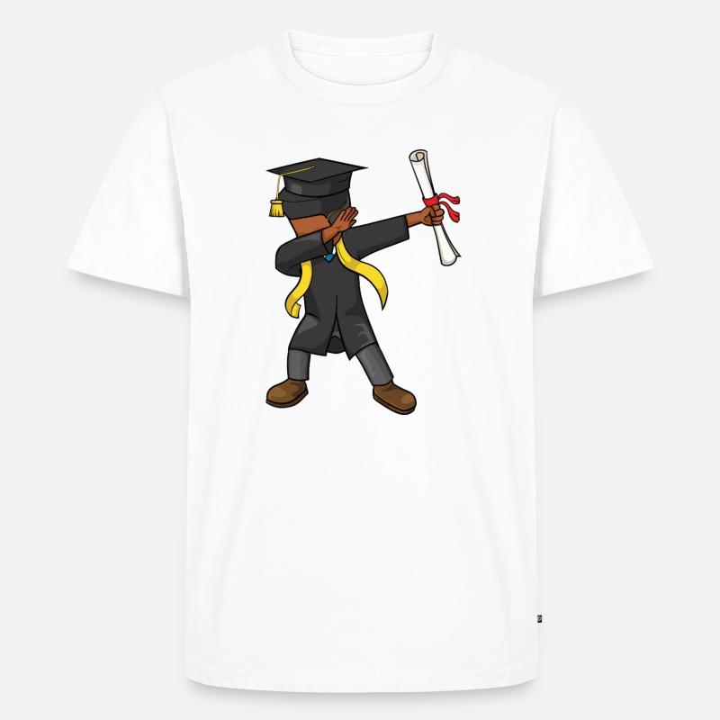 Afro Boy Dabbing Abschlussklasse 2026 - Männer Premium Bio T-Shirt - Weiß