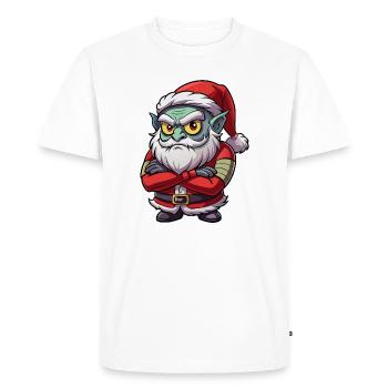 Grumpy Goblin Santa - Men's Premium Organic T-Shirt - white - Front - Nico (187cm)
