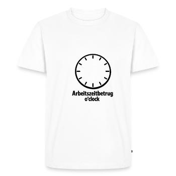 Working time fraud with humor - Lustiges Büro - Men's Premium Organic T-Shirt - white - Front - Nico (187cm)