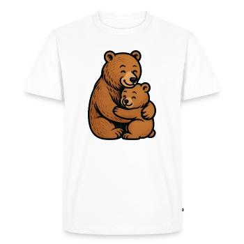 Des ours bruns s’embrassent en dessinant avec câlin - T-shirt Premium bio Homme - blanc - Devant - Nico (187cm)
