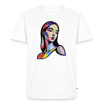 Portrait abstrait coloré dans le style pop art - T-shirt Premium bio Homme - blanc - Devant - Nico (187cm)