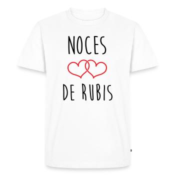 Ruby Wedding Anniversary - 35 years of marriage - Men's Premium Organic T-Shirt - white - Front - Nico (187cm)