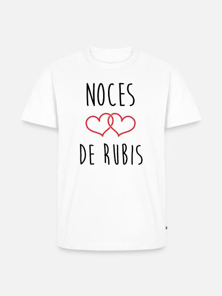 Rubinhochzeit – 35 Jahre Ehe - Männer Premium Bio T-Shirt - Weiß