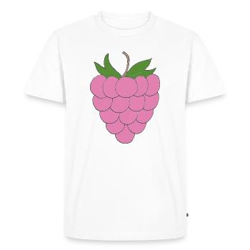 Illustration de framboise rose - T-shirt Premium bio Homme - blanc - Devant - Nico (187cm)