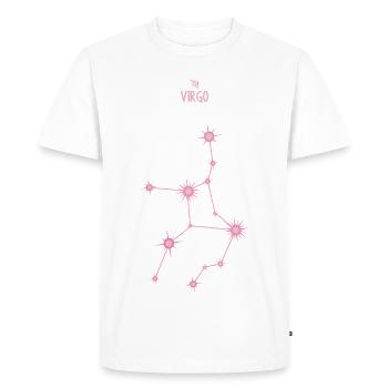 Virgo Zodiac Sign Star Constellation Pastel Pink - Men's Premium Organic T-Shirt - white - Front - Nico (187cm)