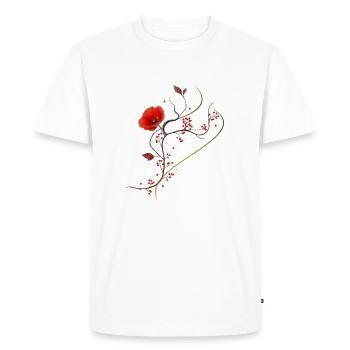 Ikebana Collage avec style zen de pavot - T-shirt Premium bio Homme - blanc - Devant - Nico (187cm)