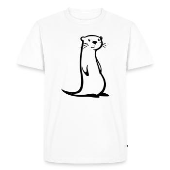 otter - Men's Premium Organic T-Shirt - white - Front - Nico (187cm)