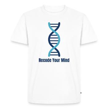 Recodez votre mentalité d’ADN mental - T-shirt Premium bio Homme - blanc - Devant - Nico (187cm)