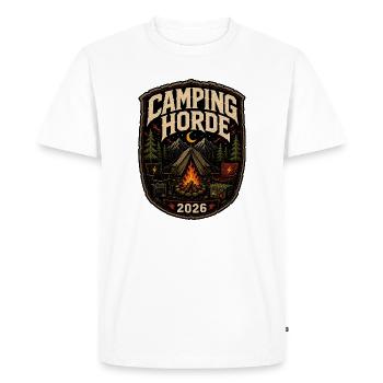 Insigne du Camp du Festival Metal 2026 de Camping Horde - T-shirt Premium bio Homme - blanc - Devant - Nico (187cm)