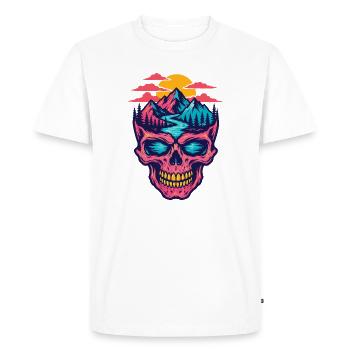 Skull Mountain Landscape - Men's Premium Organic T-Shirt - white - Front - Nico (187cm)