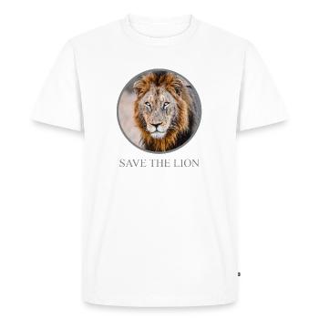 Lion Portrait – Save the Lion Campaign - Men's Premium Organic T-Shirt - white - Front - Nico (187cm)