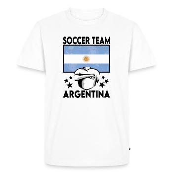 Argentina Soccer Football 2022 WM - Men's Premium Organic T-Shirt - white - Front - Nico (187cm)